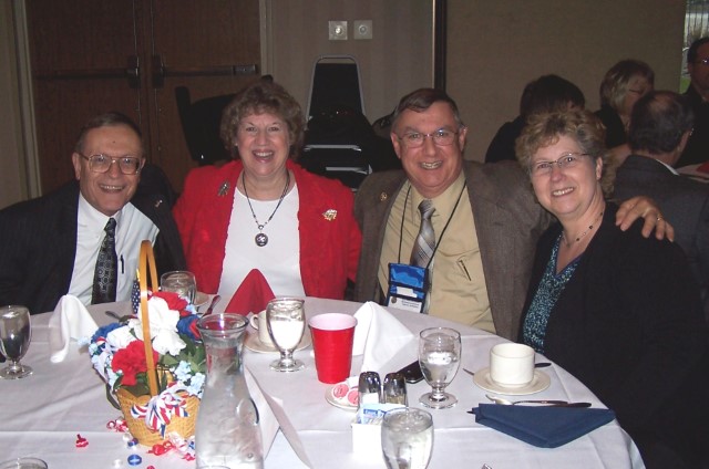 DAV Senior Vice Commander Tom Saddler, DAVA Senior Vice Commander Jackie Saddler, Chief of Staff Roy Fillion, and Linda Fillion enjoying the awards banquet at the Department Conention.